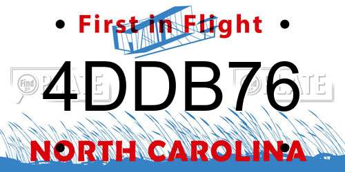 4DDB76 North Carolina License Plate
