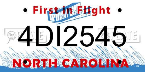 4DI2545 North Carolina License Plate