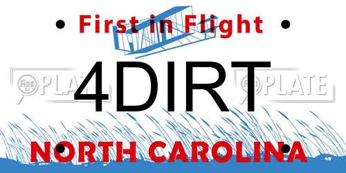 4DIRT North Carolina License Plate