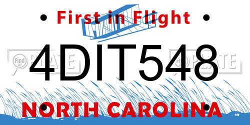 4DIT548 North Carolina License Plate