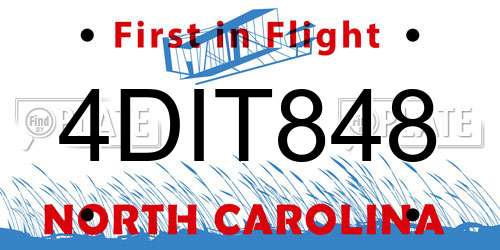 4DIT848 North Carolina License Plate