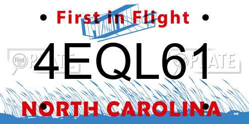 4EQL61 North Carolina License Plate