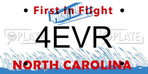 4EVR North Carolina License Plate