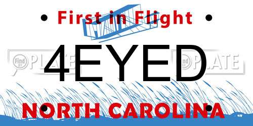 4EYED North Carolina License Plate