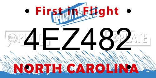 4EZ482 North Carolina License Plate