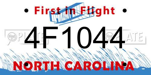 4F1044 North Carolina License Plate