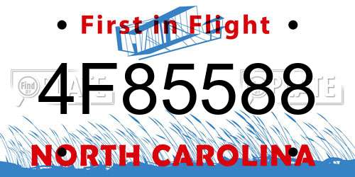 4F85588 North Carolina License Plate
