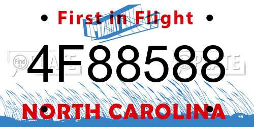 4F88588 North Carolina License Plate