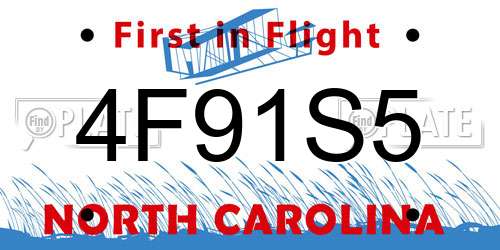 4F91S5 North Carolina License Plate
