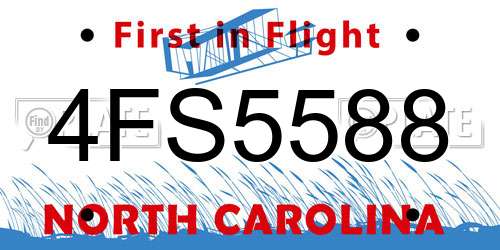 4FS5588 North Carolina License Plate
