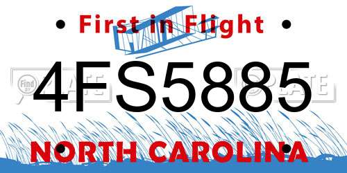 4FS5885 North Carolina License Plate