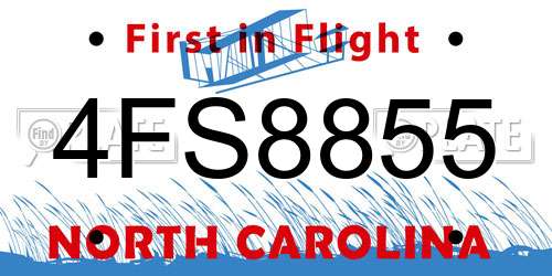 4FS8855 North Carolina License Plate