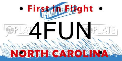 4FUN North Carolina License Plate