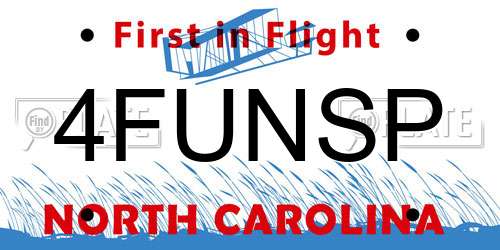 4FUNSP North Carolina License Plate