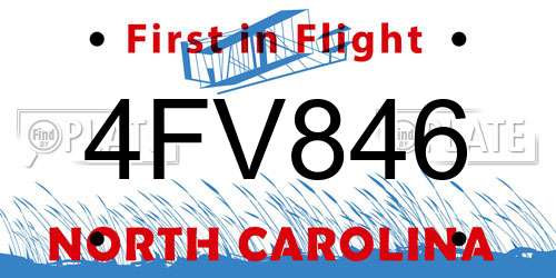 4FV846 North Carolina License Plate