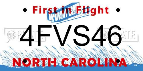4FVS46 North Carolina License Plate
