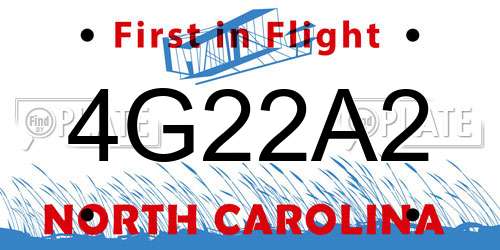 4G22A2 North Carolina License Plate