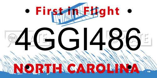 4GGI486 North Carolina License Plate