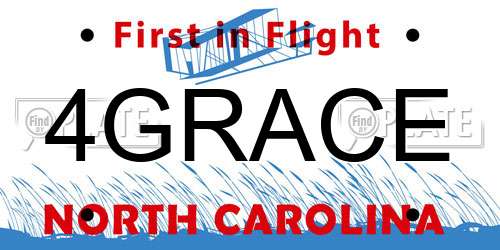 4GRACE North Carolina License Plate