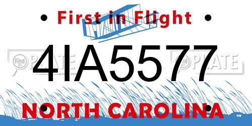 4IA5577 North Carolina License Plate