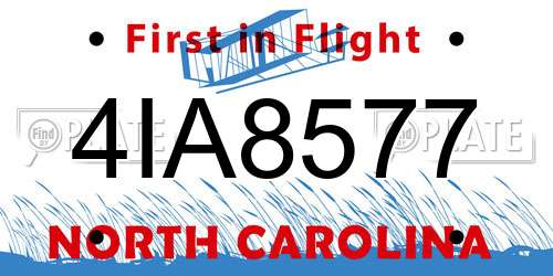 4IA8577 North Carolina License Plate
