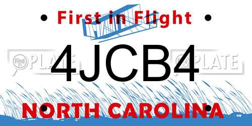 4JCB4 North Carolina License Plate