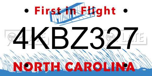 4KBZ327 North Carolina License Plate