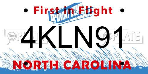 4KLN91 North Carolina License Plate