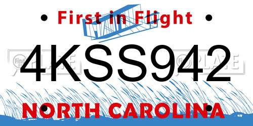 4KSS942 North Carolina License Plate