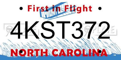4KST372 North Carolina License Plate