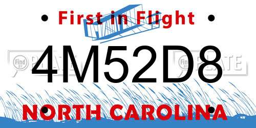 4M52D8 North Carolina License Plate