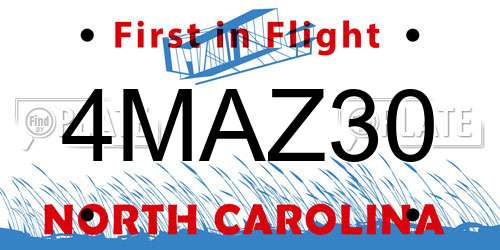 4MAZ30 North Carolina License Plate