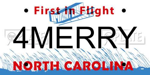 4MERRY North Carolina License Plate