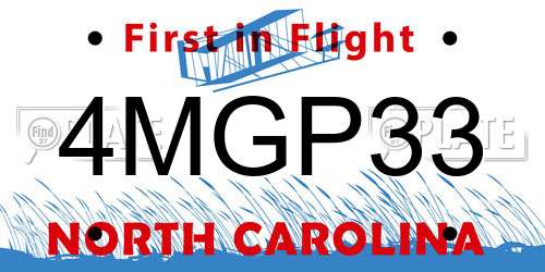 4MGP33 North Carolina License Plate