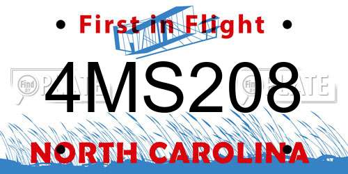 4MS208 North Carolina License Plate