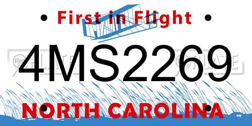 4MS2269 North Carolina License Plate