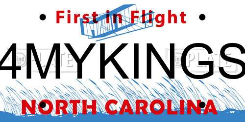 4MYKINGS North Carolina License Plate