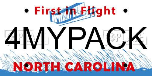 4MYPACK North Carolina License Plate
