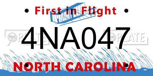 4NA047 North Carolina License Plate