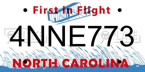 4NNE773 North Carolina License Plate