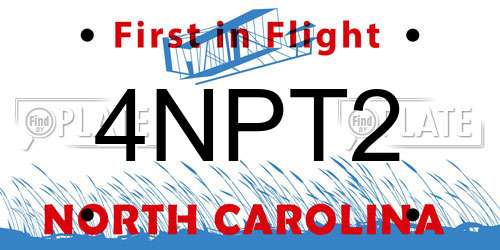 4NPT2 North Carolina License Plate