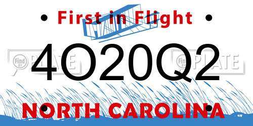 4O20Q2 North Carolina License Plate