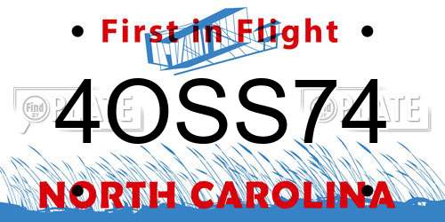 4OSS74 North Carolina License Plate