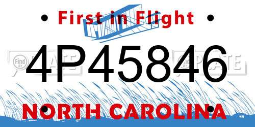 4P45846 North Carolina License Plate