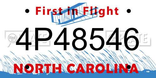 4P48546 North Carolina License Plate