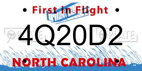 4Q20D2 North Carolina License Plate