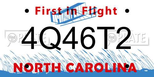 4Q46T2 North Carolina License Plate
