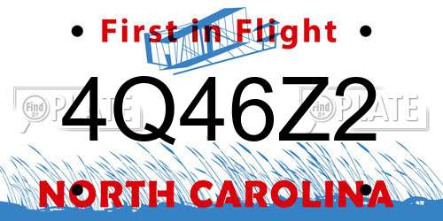 4Q46Z2 North Carolina License Plate
