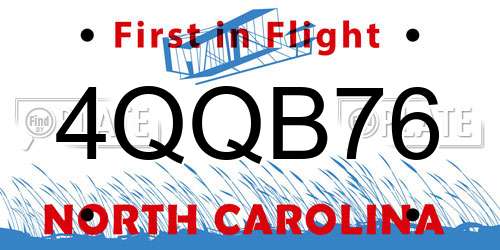 4QQB76 North Carolina License Plate