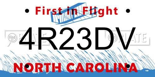 4R23DV North Carolina License Plate